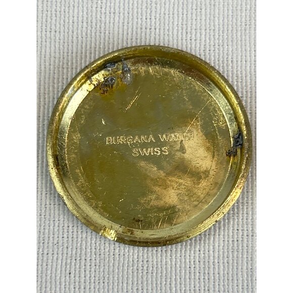 Vintage Burgana Swiss Made Gold Black Pocket Watch With Starburst Mechanical Orn - Picture 4 of 8